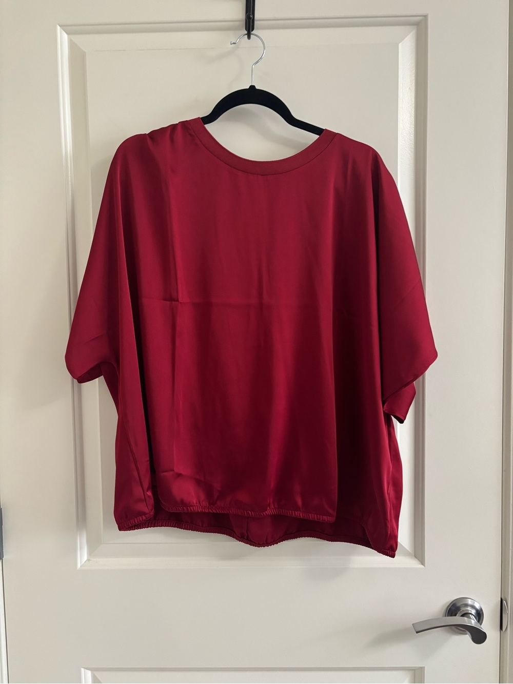 a new day Red Satin Boxy Tunic Top